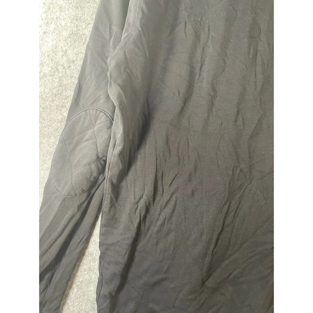 Banana Republic Luxury Touch Mens XL Tall Long Sleeve Polo Black Grey‎ Striped